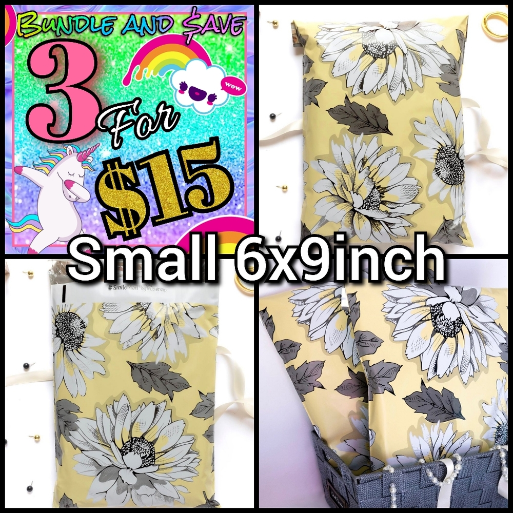 Poly Mailers small 6x9in sunflower